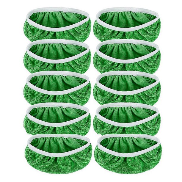 Paquete de 10 almohadillas reutilizables para escobas, de microfibra, para limpieza en seco y lavables, para fregar en húmedo.