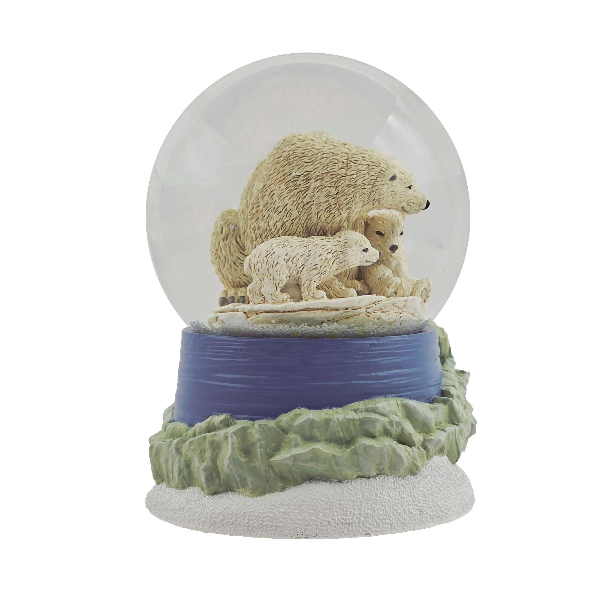 Polar Bear Family Musical Christmas Snow Globe, Multicolor, 5.6", by Holiday Time