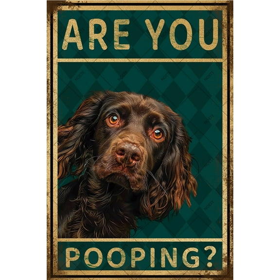 Noete Metal Sign Dog "Are You Pooping?" Funny Vintage Tin Sign 12x16 Inch, Retro Aluminum Wall Decor for Home, Kitchen, Bathroom, Garden & Bar