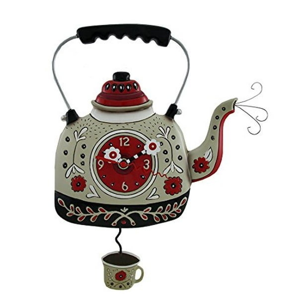 Allen Designs Kettle's On Whimsical Pendulum Wall Clock