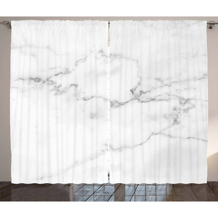 Marble Curtains 2 Panels Set Artsy Mineral Nature Surface Motif
