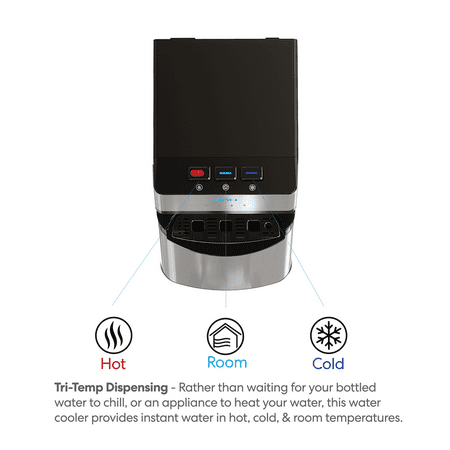 Brio 500 Series Self-Cleaning Stainless Steel Water Dispenser: Hot, Cold, and Room Temperature