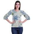 thumbnail image 1 of Moomaya Women Blouses Tops Fashion Printed Flared Sleeve Dress Casual Clothing, 1 of 5