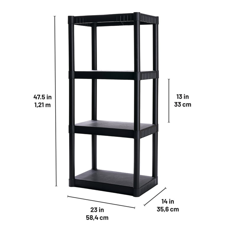 Plano 4-Shelf Standard Duty Plastic Storage Shelves, 48” x 21” x 14”, 200lb  Capacity 