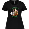 thumbnail image 3 of Inktastic I Love My Farm with Happy Farm Animals Women's Plus Size T-Shirt, 3 of 5