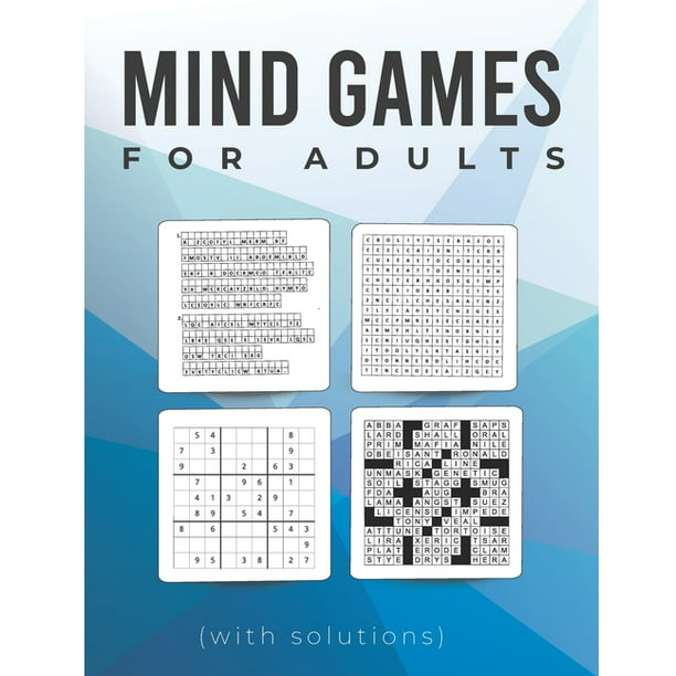Mind Games for Adults (with solutions) : Sudoku, Word Searches, Crosswords,  Cryptograms, and Many More! (Paperback) 