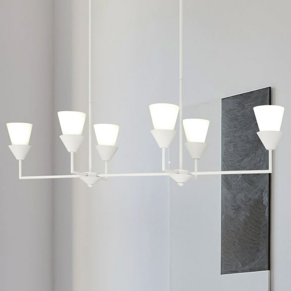 Luxury Cottagecore Chandelier, White Plaster, UHP5044