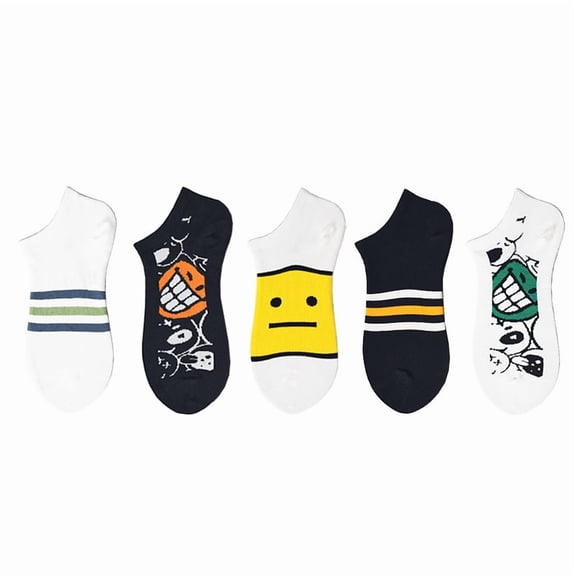 Cotton Socks Women's Character Inspired Designs 5-Pack Mix and Match Adult No-Show Ankle Socks