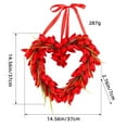 thumbnail image 3 of Valentines Day Heart Shaped Tulip Wreath Floral Wreath Handmade Artificial Flower for Girlfriend or Mother Multifunctional-37cm, A3-Red, 3 of 9