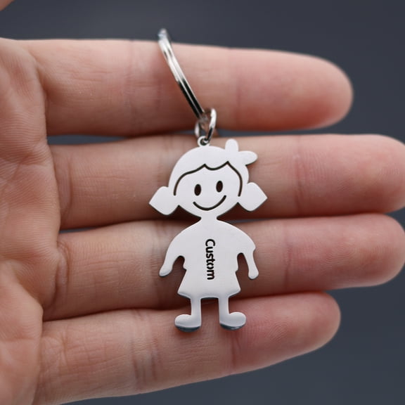 Custom Name Key Chain Personalized Engrave Name Kid Child Girl Keyring For Women Mother Stainless Steel Jewelry Keychain