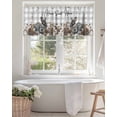 thumbnail image 4 of Farmhouse Rabbit Pine Cone Valances for Windows,Kitchen Valance Rod Pocket Short Curtain,Sweet Home Text Gray Checkered Valance Curtain Window Valances for Bedroom Living Room 42x12in, 4 of 9