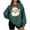Green, variant on Christmas Sweatshirts for Women Santa Claus Print Plush Shirt Crew Neck Long Sleeve Pullover Loose Tops