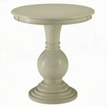 Antique White Side Table with Pedestal Base for Small Spaces