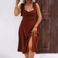 thumbnail image 4 of BangWanChi Dresses for Women Casual Spring Women's Seaside Vacation Style Women's Casual Camisole Skirt Slim Slit High-end French Dress, 4 of 7