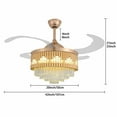 thumbnail image 2 of 42" Acrylic Retractable Invisible Ceiling Fan Light LED Chandelier Lamp with Remote, 2 of 8