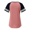 thumbnail image 5 of Pink Women's Short Sleeve T-shirt, Stitching Sleeve Short Neck Round T Shirt Women'S Loose Casual Blouse Women'S Blouse,Women's Short sleeve T-shirt L, 5 of 5