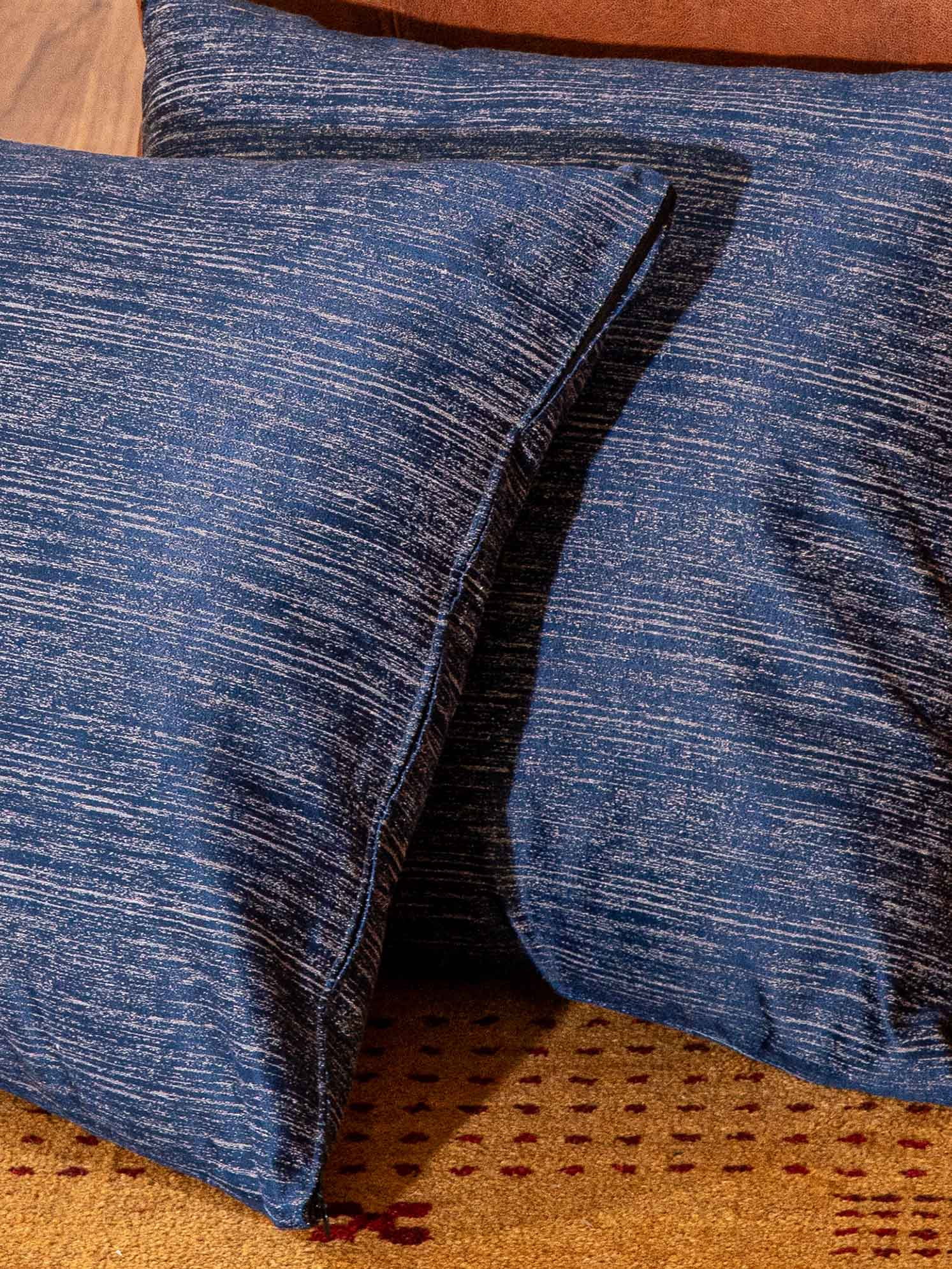 Kika Home Collections Handmade 16" x 16" Modern Dark Blue Solid Decorative Pillow Covers, 2 Count