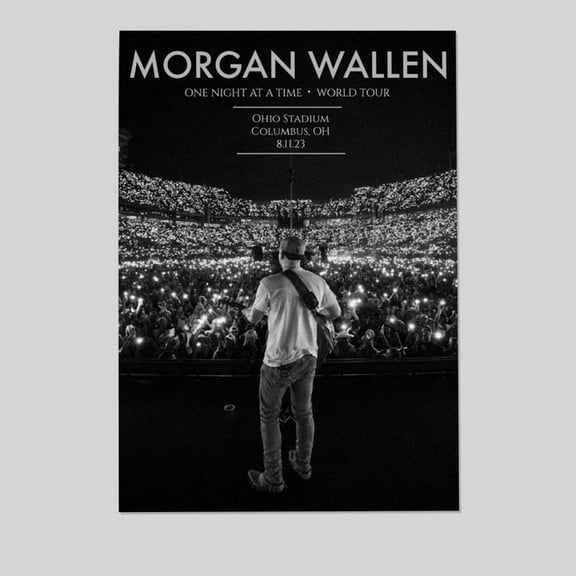 Music Poster - Mor.gan Wa.llen Poster - One Night At A Time Concert 2023 - Retro Style - Size 24x36 - Kiloa
