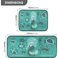 thumbnail image 2 of SKYSONIC 2PCS Vintage Mermaid Kitchen Rug and Mat Turtle Octopus Starfish Floor Runner Rug Anti Fatigue Non Slip Comfort Mat for Doormat Laundry Room Hallway 19.7"x27.6"+19.7"x47.2", 2 of 7