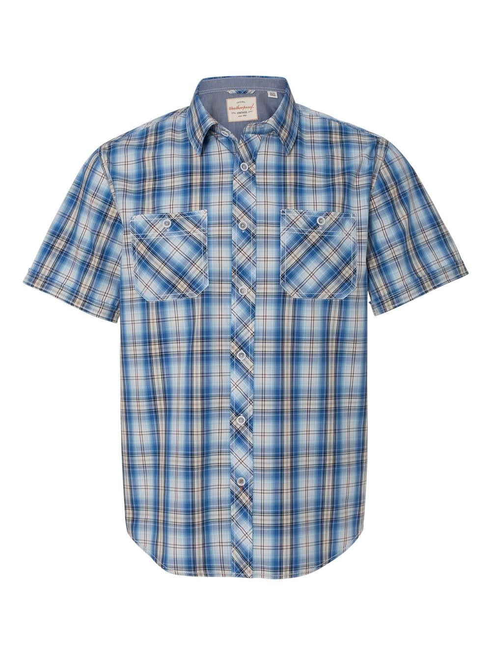 Weatherproof Wovens Vintage Plaid Short Sleeve Shirt - Walmart.com