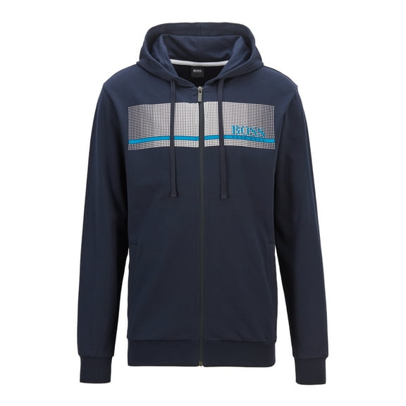 French-terry loungewear jacket with heat-sealed logo