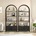 thumbnail image 2 of M optimized 4 Tier Bookshelf, Arched Bookcase with Cabinet, 71.5" Tall Industrial Book Shelf with Metal Frame, Freestanding Display Shelving Bookshelf, 2 of 6