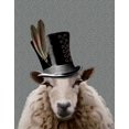 thumbnail image 2 of Fab Funky 12x14 White Modern Wood Framed Museum Art Print Titled - Steampunk Sheep, 2 of 4
