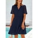 thumbnail image 5 of Vestido PRETTYGARDEN para mujer, manga corta, cuello en V, línea A, azul marino, XXL, 5 of 9