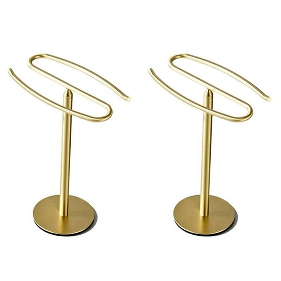 2X Gold Hand Towel Holder Stand Towel Rack Stainless Steel Towel Rack Stand Tower Bar for Bathroom Vanity