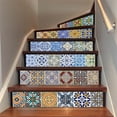 thumbnail image 4 of Stair Risers Stickers Peel and Stick Stair Decals Removable Self-Adhesive Vinyl Staircase Stickers, 39.37" L x 7.08" W, Mosaic imitation tile wallpaper, 4 of 8