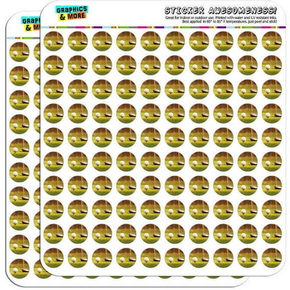 Golf Ball Club Golfing 200 1/2" (0.5") Planner Calendar Scrapbooking Crafting Stickers