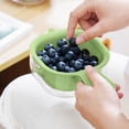 thumbnail image 6 of SugarBloom Two-Layer Fruit and Berry Strainer Basket with Handle, Removable Draining Basket for Kitchen, Handheld Colander for Blueberries, Veggies, and Small Fruits,Green, 6 of 7