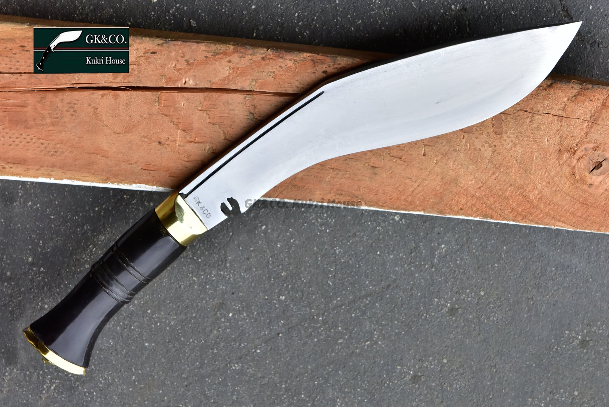 10  inches Blade Genuine Kukri/Khukuri - Service No.1 Highly Polished Knife - Handmade in Nepal by GK&CO. Kukri House.