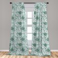 thumbnail image 4 of Ambesonne Tropical Curtains, Hibiscus Jungle Leaves Art, Pair of 28"x84", Laurel Green White Grey, 4 of 4