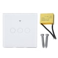 thumbnail image 1 of Smart WIFI Switch 3-Way 86-Type Wall Touch Switch with Tempered Glass Panel EU Plug 100 to 240V White, 1 of 5