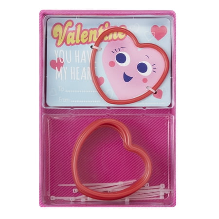 Way To Celebrate Valentines Day Heart Bracelet Cards, 8 Count
