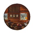thumbnail image 2 of Easygdp Log Cabin Inside Wheel Sun Guard, Spare Tire Cover,Universal Trailer Suv Truck Camper Travel,Easy To Install And Remove -14 Inch, 2 of 9