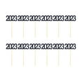 thumbnail image 4 of 12 adornos para cupcakes de Feliz Año Nuevo Suministros para Año Nuevo Suministros para decoraciones de pasteles Negro, 4 of 9