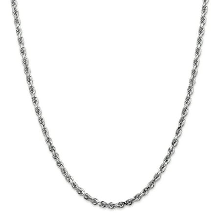 14k White Gold 4mm D/C Quadruple Rope Chain