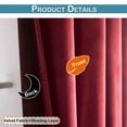 thumbnail image 7 of Lapalife 2 Panels Christmas Velvet Curtains, Rod Pocket Elegant Soft Thermal Insulated Room Darkening Curtain for Classical Living Room Bedroom, 52"x 96", Burgundy Red, 7 of 7