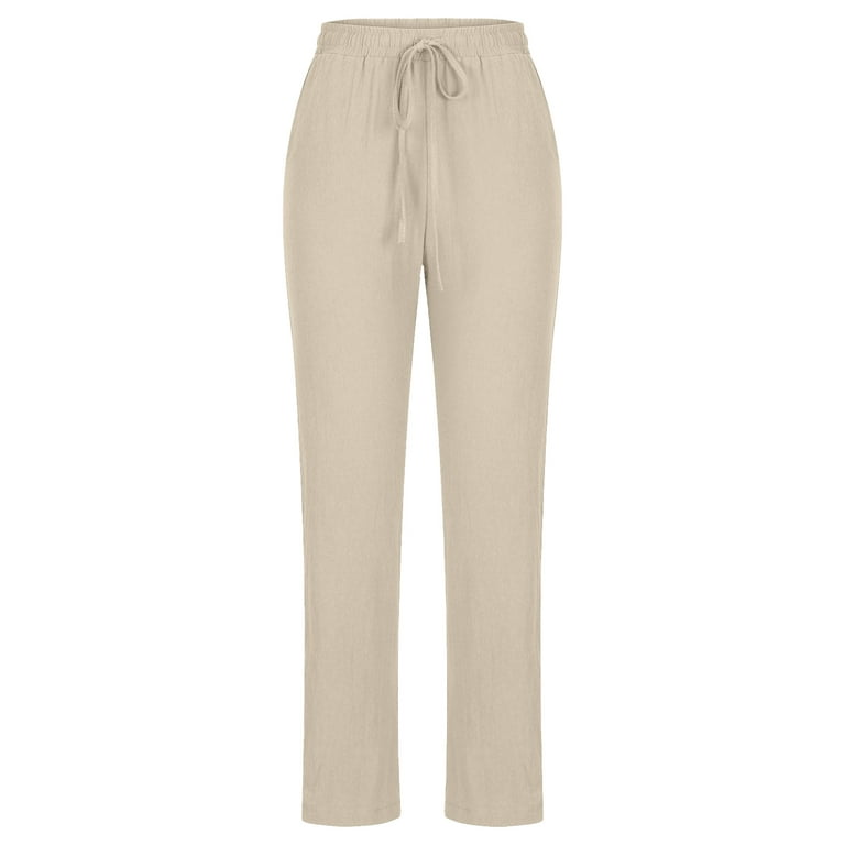 Womens's Beige Skinny Trousers With Pockets –