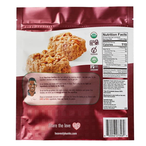 Heavenly Hunks Organic Oatmeal Apple Crisp Cookies, 22 oz