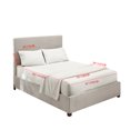 thumbnail image 2 of Juego de ropa de cama para el hogar Sábana de cama Funda de colchón Funda de almohada Juego de ropa de cama de poliéster de color sólido, Blanco, Completo, 4pcs / set kenally HA6267-17B, 2 of 7