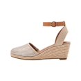 thumbnail image 4 of STYLE & COMPANY Womens Beige Cushioned Ankle Strap Mailena Round Toe Wedge Buckle Espadrille Shoes 5.5 M, 4 of 4