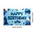 thumbnail image 6 of LUUFILx Blue Birthday Backdrop Decoration Balloons For Baby Boy First Birthday Party Celebration Background Happy Birthday Banner Party Supplies, 6 of 7