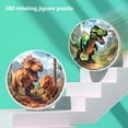 thumbnail image 3 of A 360 Degree Rotating Dinosaur Puzzle Toy Double Sided Gyroscope Educational Brain Teaser For Kids 8 Rotatable Rings Spatial Perception Training 4.96X4.17X0.39 Inches, 3 of 7