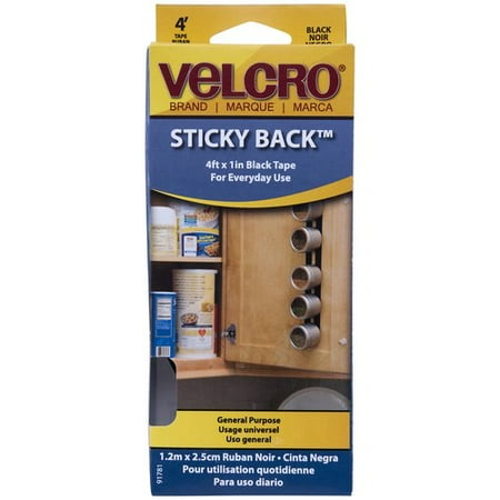Velcro Tape, 4' x 1', Black
