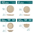 thumbnail image 2 of Malacasa 24 Pcs Dinnerware Sets, Stoneware Plates and Bowls Set, Tableware Dishwasher Microwave Safe, Serves For 6 people, Brown, 2 of 10