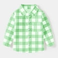 thumbnail image 2 of Girls Boys Button Down Long Sleeve Shirts Blouses Toddler Plaid Jackets Fall Winter School Casual Shirt with Chest Pocket, 2 of 7