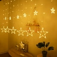 thumbnail image 5 of LINLIN Solar Star Curtain Lights,Waterproof 138LED Twinkle Star Icicle Window Curtain Solar Window Fairy Lights 8 Modes Icicle String Lights for Christmas Wedding Party Home Decorations, 5 of 9